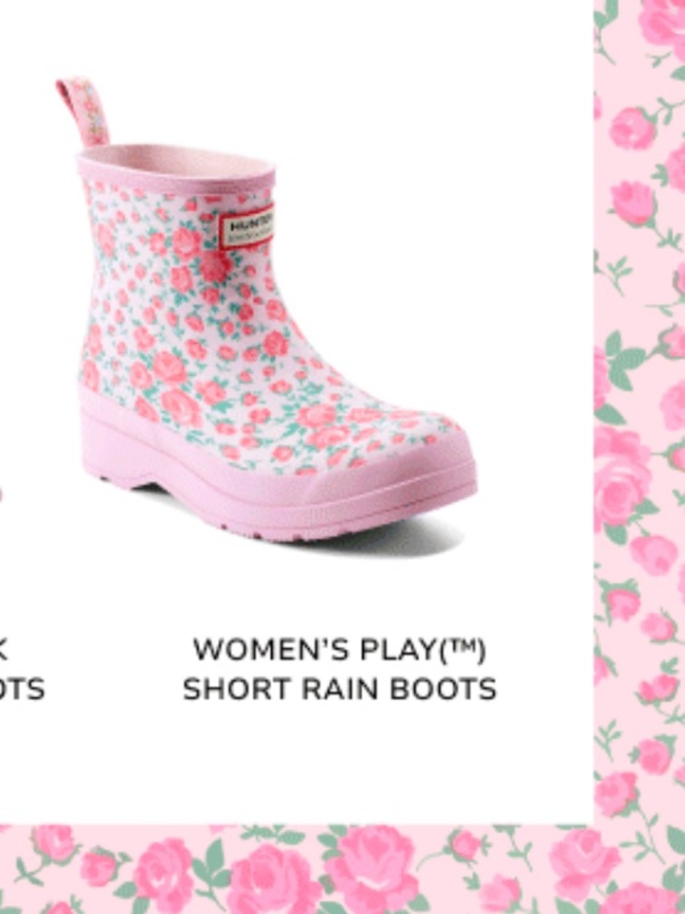Hunter x LoveShackFancy Light Pink Floral Short Rain Boots - Picture 11 of 11